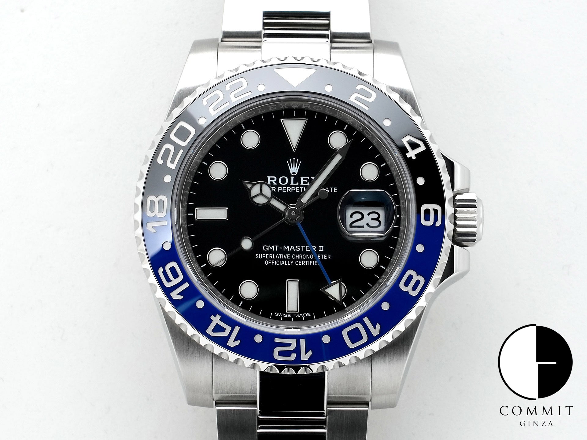 ロレックス GMTマスターII Ref.116710BLNR ステンレススチール ブラック文字盤 オイスターブレスレット 美中古 hyuq59dh