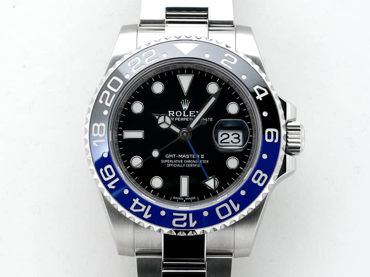 ロレックス GMTマスターII Ref.116710BLNR ステンレススチール ブラック文字盤 オイスターブレスレット 美中古 hyuq59dh