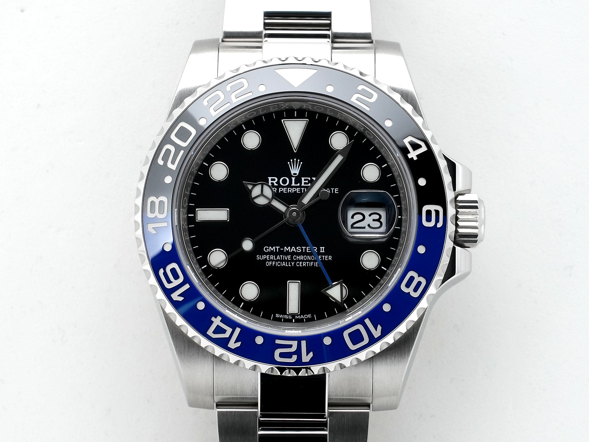 ロレックス GMTマスターII Ref.116710BLNR ステンレススチール ブラック文字盤 オイスターブレスレット 美中古 hyuq59dh