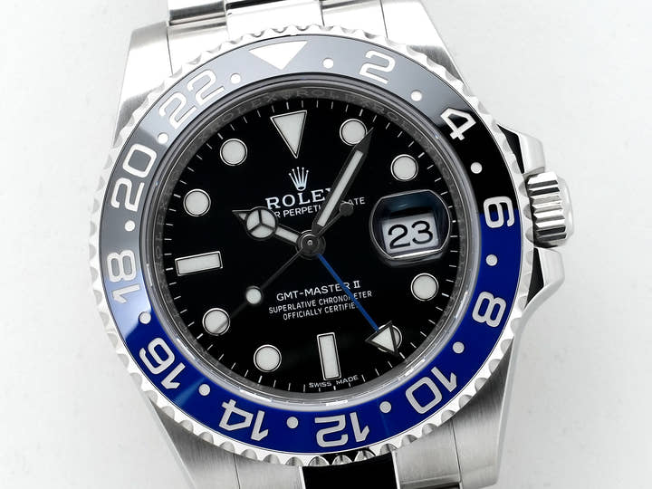 ロレックス GMTマスターII Ref.116710BLNR ステンレススチール ブラック文字盤 オイスターブレスレット 美中古 hyuq59dh