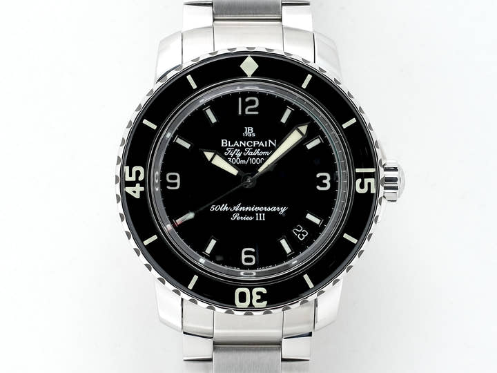 ブランパン フィフティ ファゾムス 50th Ref.2200A-1130-71 ステンレススチール ブラック文字盤 中古 wde5so3j