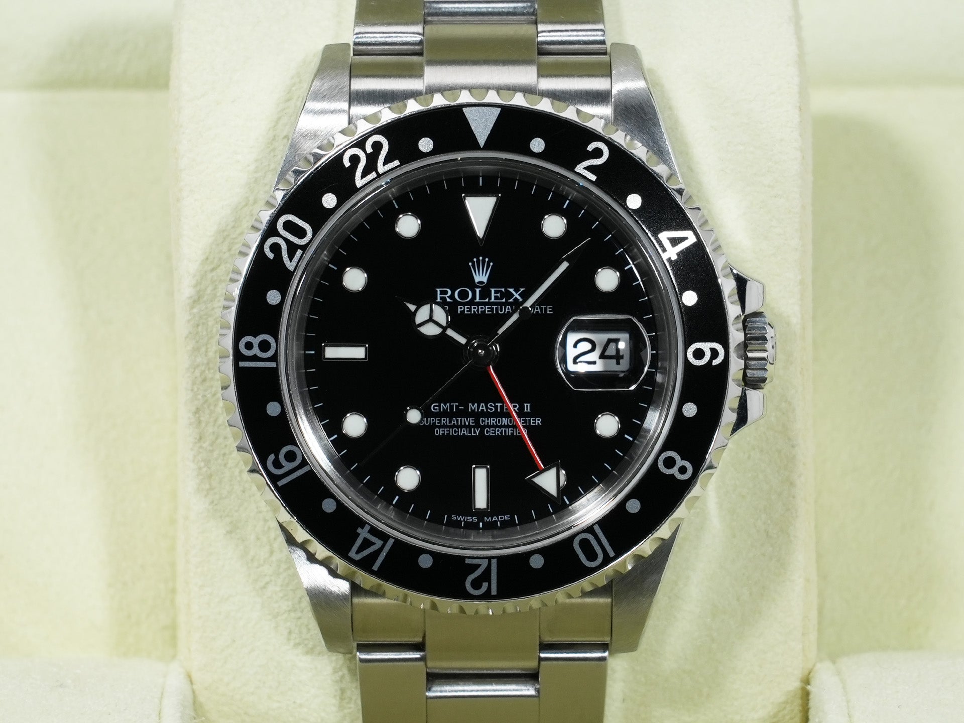 ロレックス GMTマスターII Ref.16710 ステンレススチール ブラック文字盤 オイスターブレスレット 美中古 rvv4r8o7