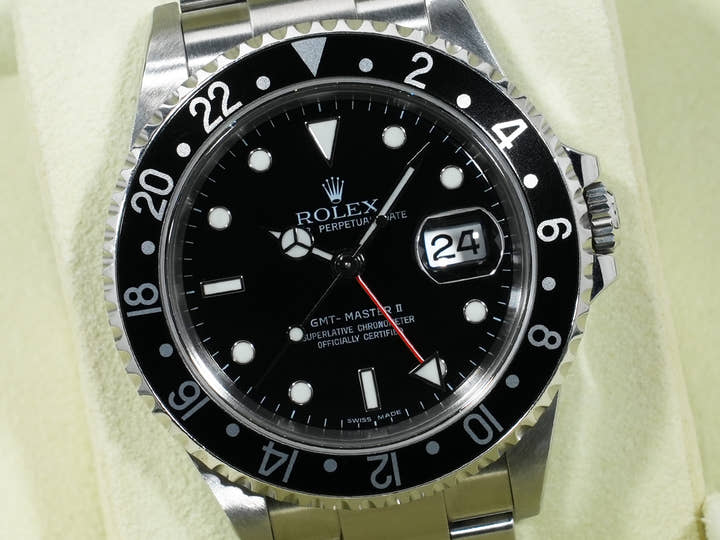 ロレックス GMTマスターII Ref.16710 ステンレススチール ブラック文字盤 オイスターブレスレット 美中古 rvv4r8o7