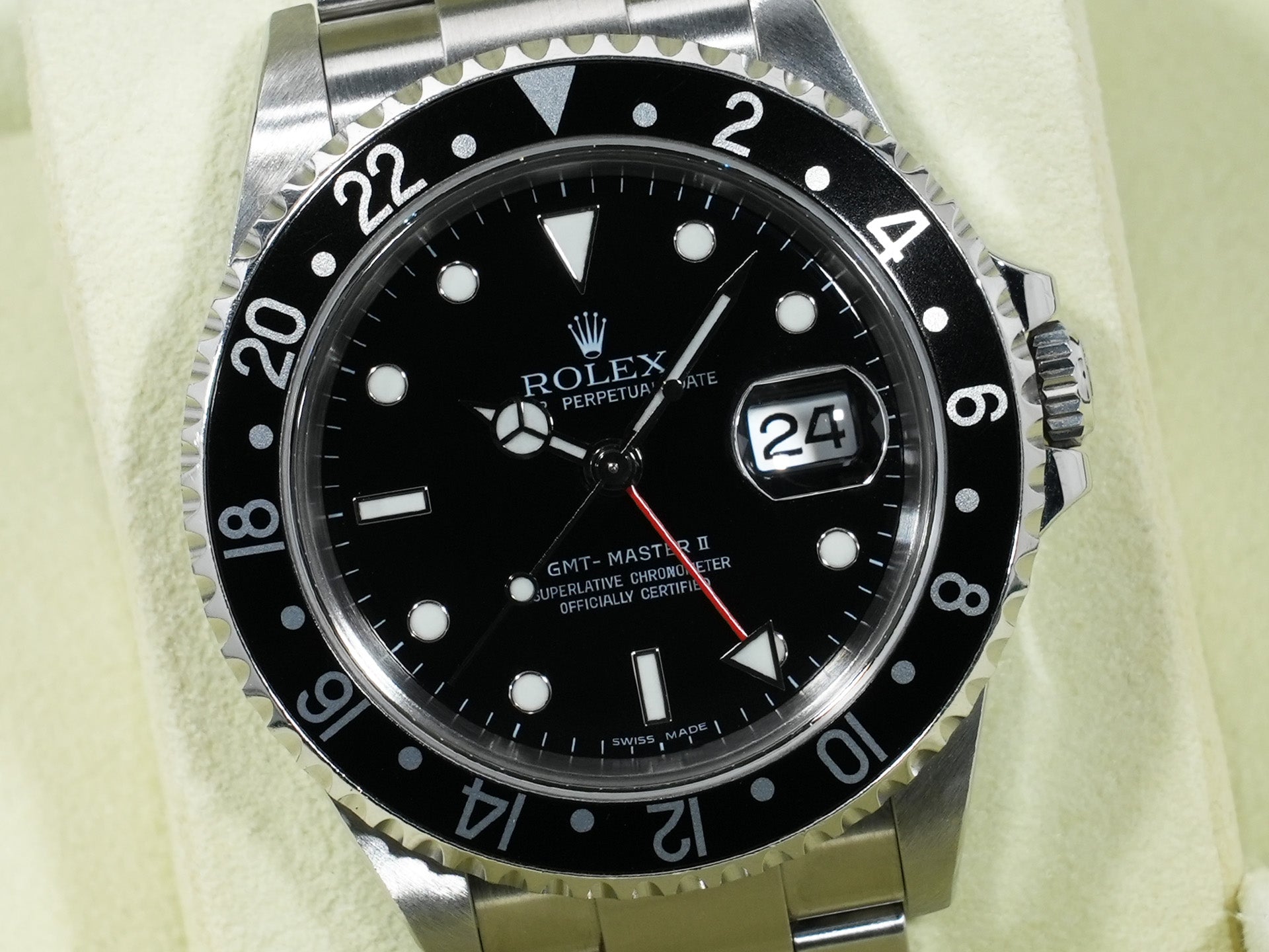 ロレックス GMTマスターII Ref.16710 ステンレススチール ブラック文字盤 オイスターブレスレット 美中古 rvv4r8o7