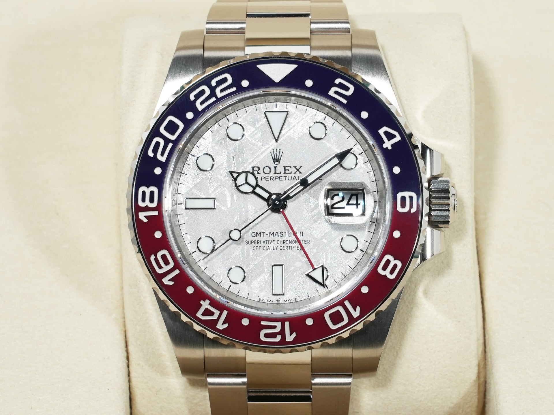 ロレックス GMTマスターII Ref.126719BLRO ホワイトゴールド メテオライト文字盤 オイスターブレスレット 未使用 i7wh7nez