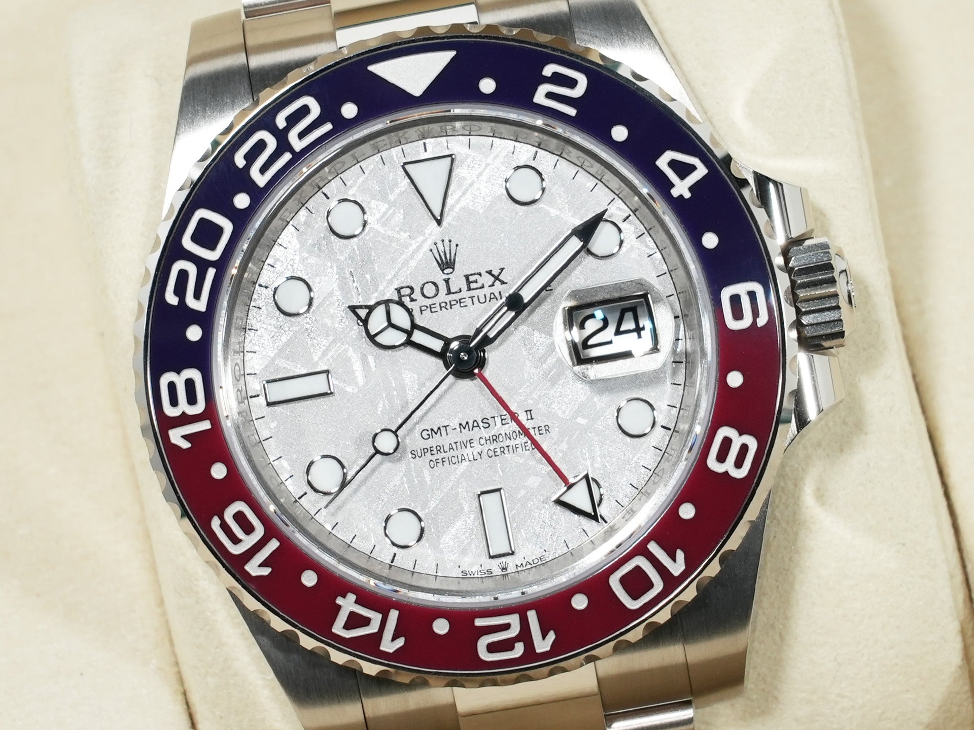 ロレックス GMTマスターII Ref.126719BLRO ホワイトゴールド メテオライト文字盤 オイスターブレスレット 未使用 i7wh7nez