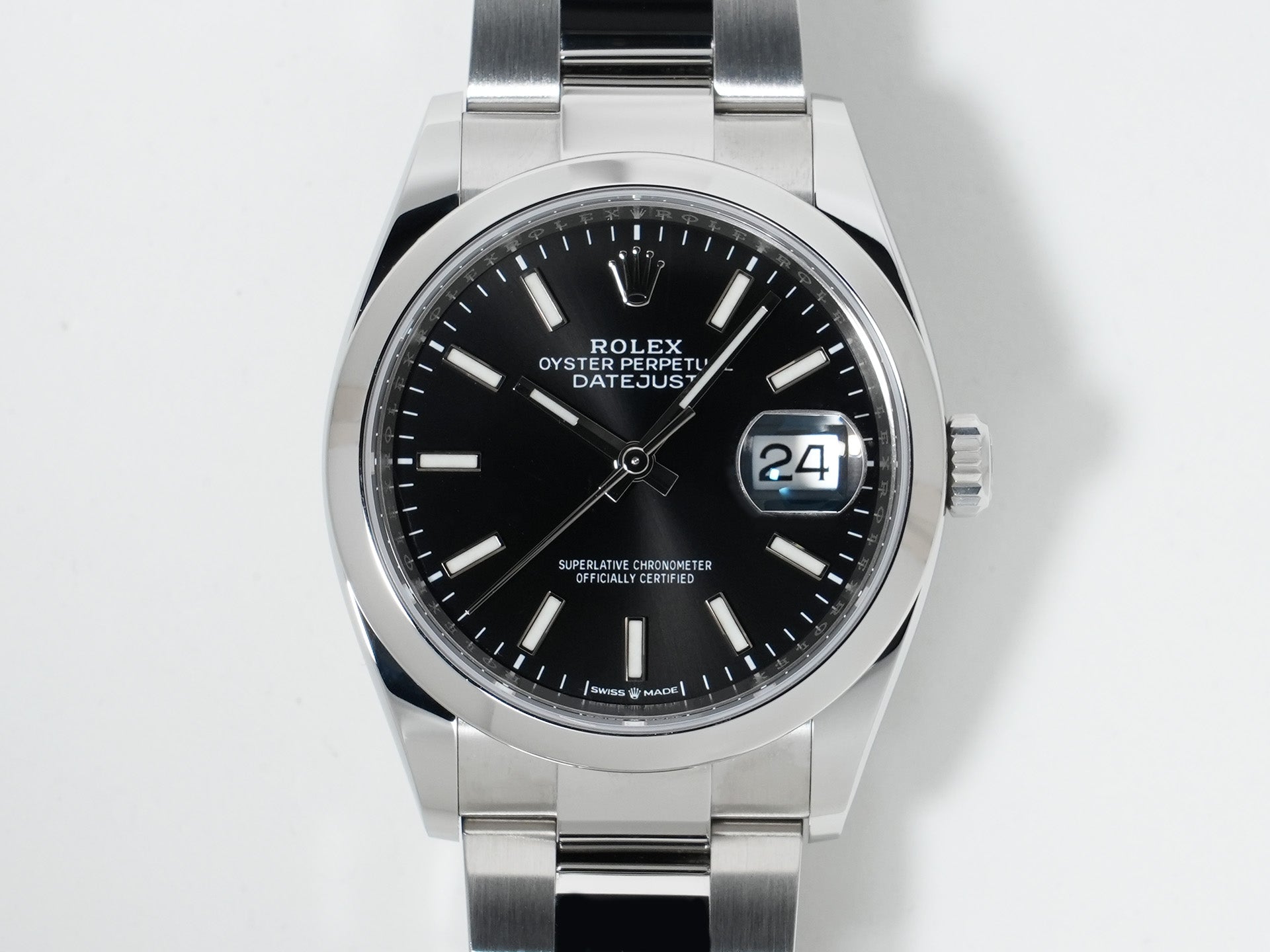 ロレックス デイトジャスト36 Ref.126200 ステンレススチール ブラック文字盤 オイスターブレスレット 美品 sf3jw2eo