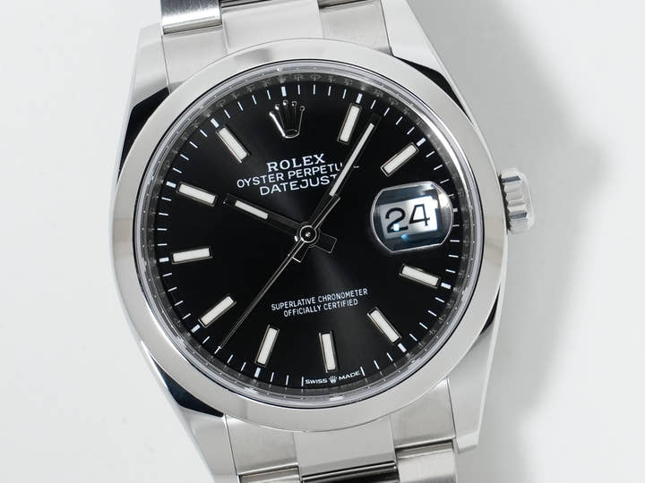 ロレックス デイトジャスト36 Ref.126200 ステンレススチール ブラック文字盤 オイスターブレスレット 美品 sf3jw2eo