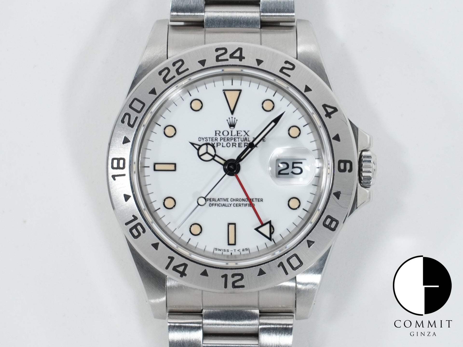 ロレックス エクスプローラーII Ref.16570 ステンレススチール ホワイト文字盤 オイスターブレスレット 中古 4a8ej2vv