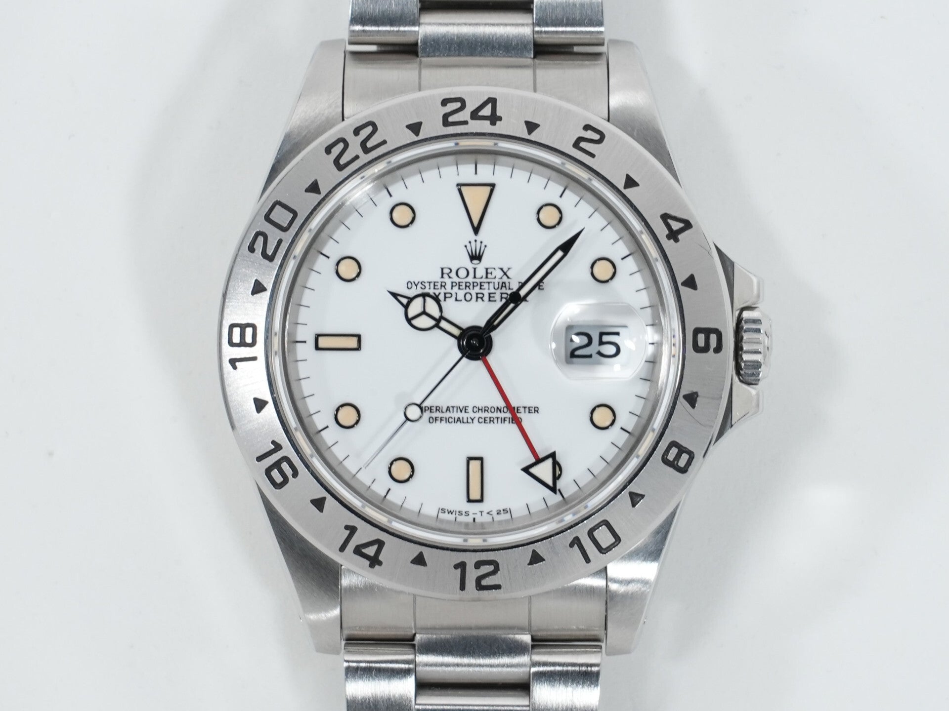 ロレックス エクスプローラーII Ref.16570 ステンレススチール ホワイト文字盤 オイスターブレスレット 中古 4a8ej2vv