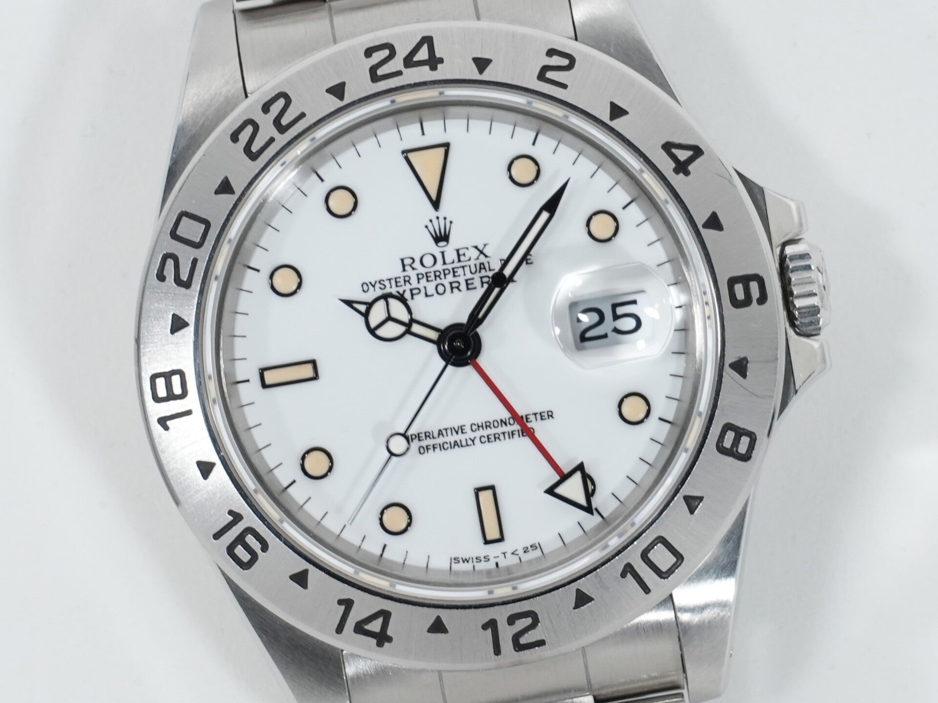 ロレックス エクスプローラーII Ref.16570 ステンレススチール ホワイト文字盤 オイスターブレスレット 中古 4a8ej2vv