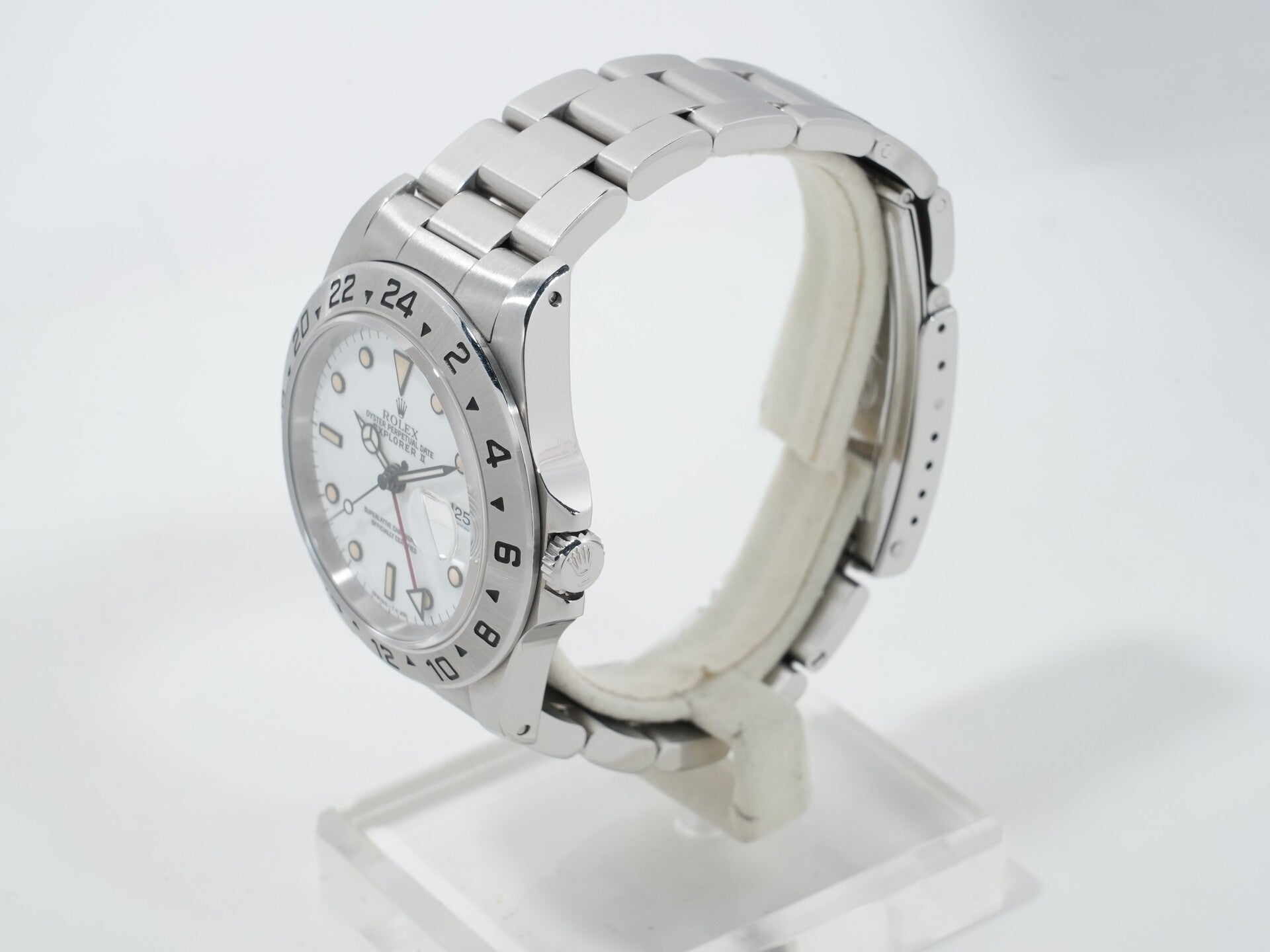 ロレックス エクスプローラーII Ref.16570 ステンレススチール ホワイト文字盤 オイスターブレスレット 中古 4a8ej2vv