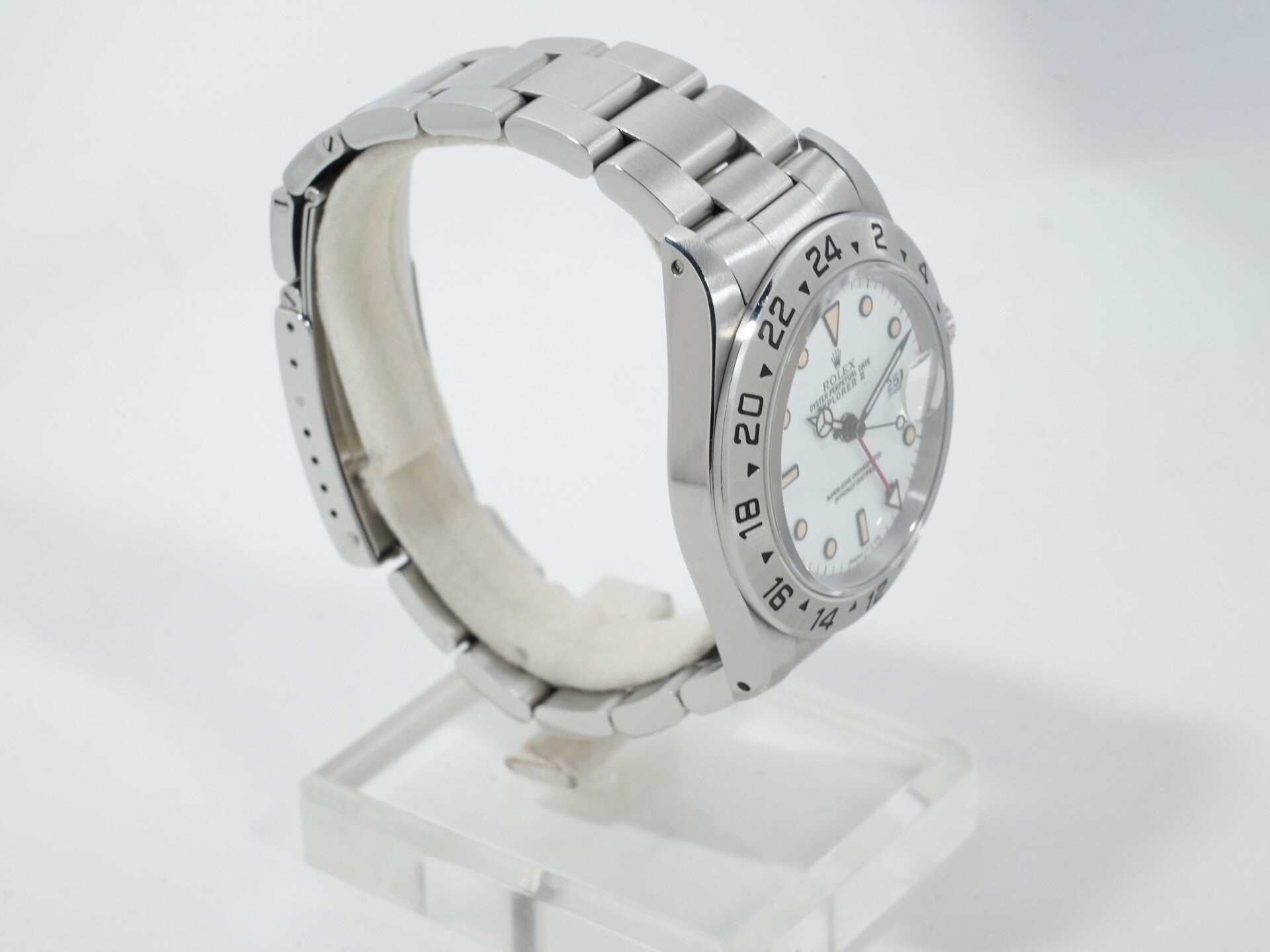 ロレックス エクスプローラーII Ref.16570 ステンレススチール ホワイト文字盤 オイスターブレスレット 中古 4a8ej2vv