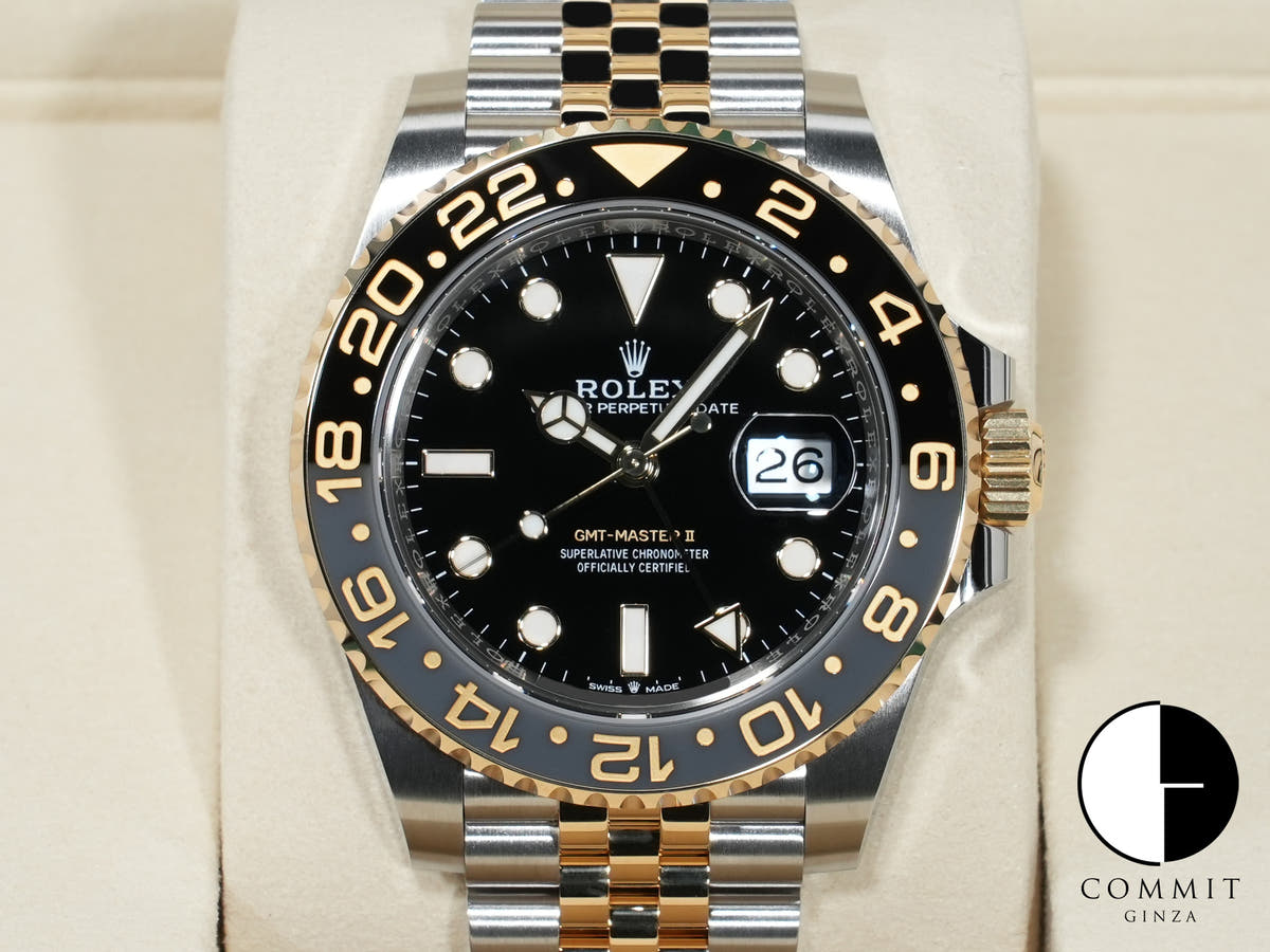 ロレックス GMTマスターII Ref.126713GRNR ステンレススチール/イエローゴールド ブラック文字盤 ジュビリーブレスレット 未使用 7mmd7vzn