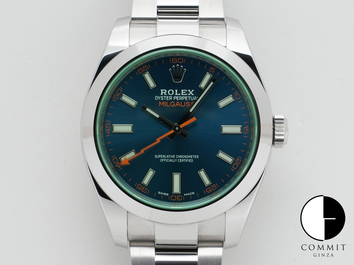ロレックス ミルガウス Ref.116400GV ステンレススチール Zブルー文字盤 美中古 7ybr4dtu