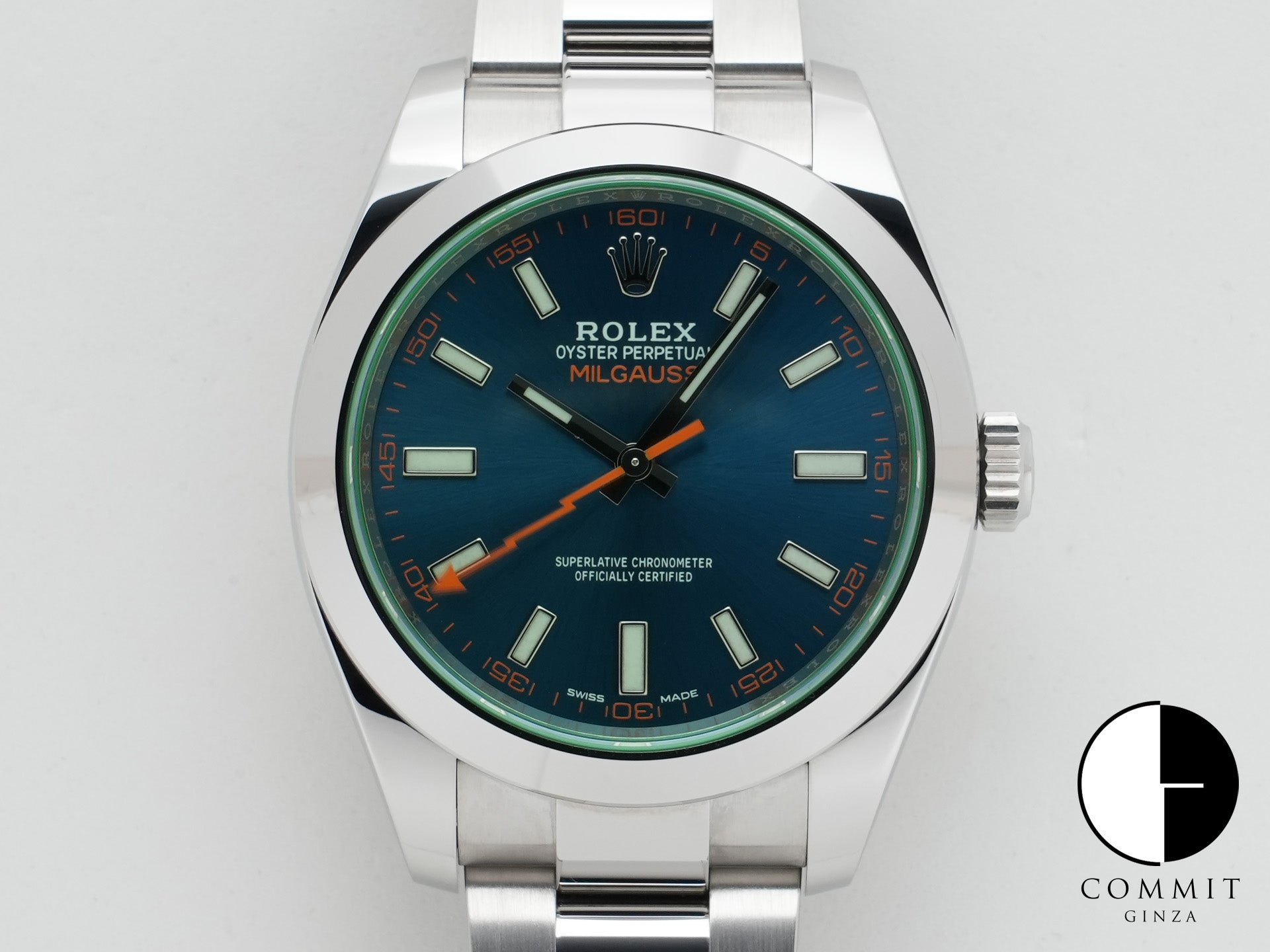 ロレックス ミルガウス Ref.116400GV ステンレススチール Zブルー文字盤 美中古 7ybr4dtu