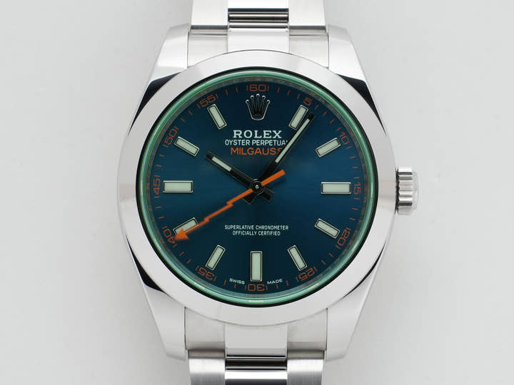 ロレックス ミルガウス Ref.116400GV ステンレススチール Zブルー文字盤 美中古 7ybr4dtu