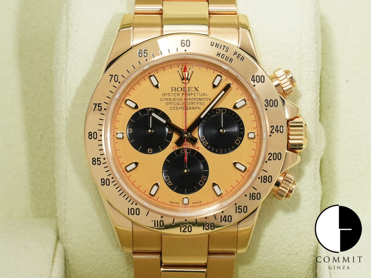 ロレックス デイトナ Ref.116528 イエローゴールド シャンパンxブラック文字盤 中古 87j9w3ei