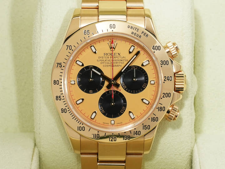 ロレックス デイトナ Ref.116528 イエローゴールド シャンパンxブラック文字盤 中古 87j9w3ei