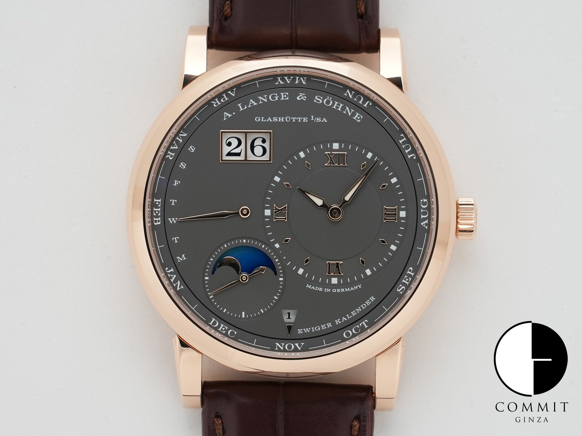 A.ランゲ＆ゾーネ ランゲ1 パーペチュアルカレンダー Ref.345.033E ピンクゴールド グレー文字盤 極美品 dnpy45sr
