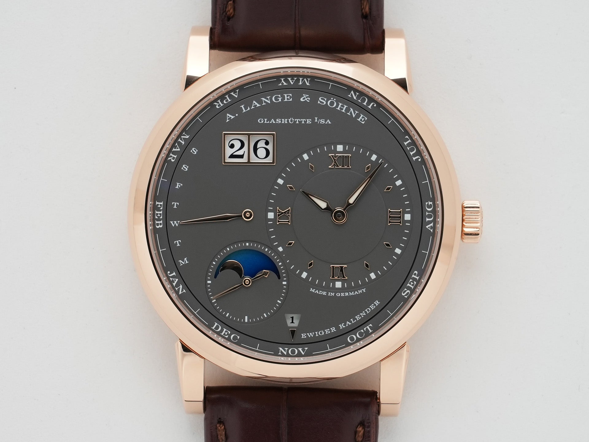 A.ランゲ＆ゾーネ ランゲ1 パーペチュアルカレンダー Ref.345.033E ピンクゴールド グレー文字盤 極美品 dnpy45sr