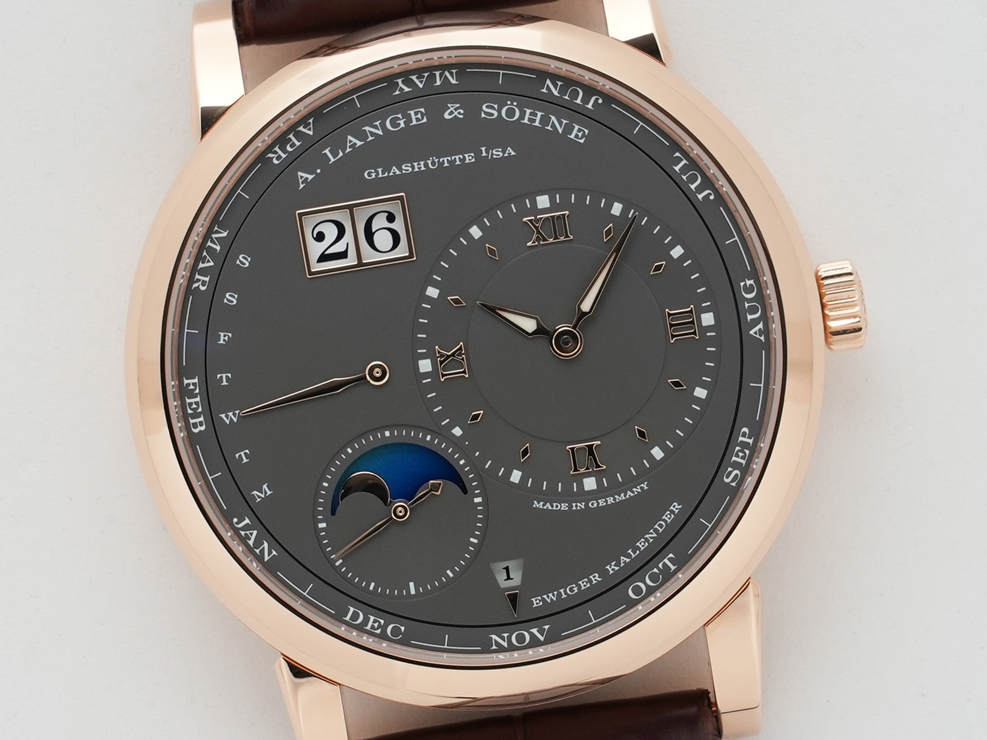A.ランゲ＆ゾーネ ランゲ1 パーペチュアルカレンダー Ref.345.033E ピンクゴールド グレー文字盤 極美品 dnpy45sr