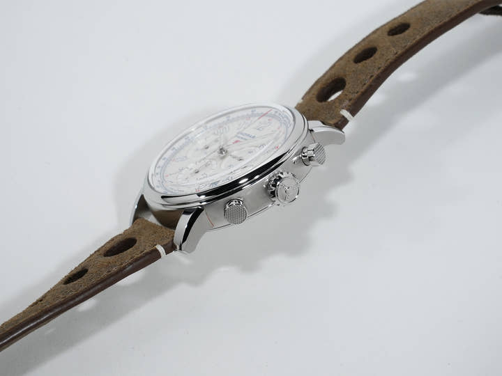 ショパール ミッレ ミリア クラシック クロノグラフ トリビュート トゥ サー・スターリング・モス Ref.168619-3012 ステンレススチール シルバー文字盤 極美品 t4usb4zp