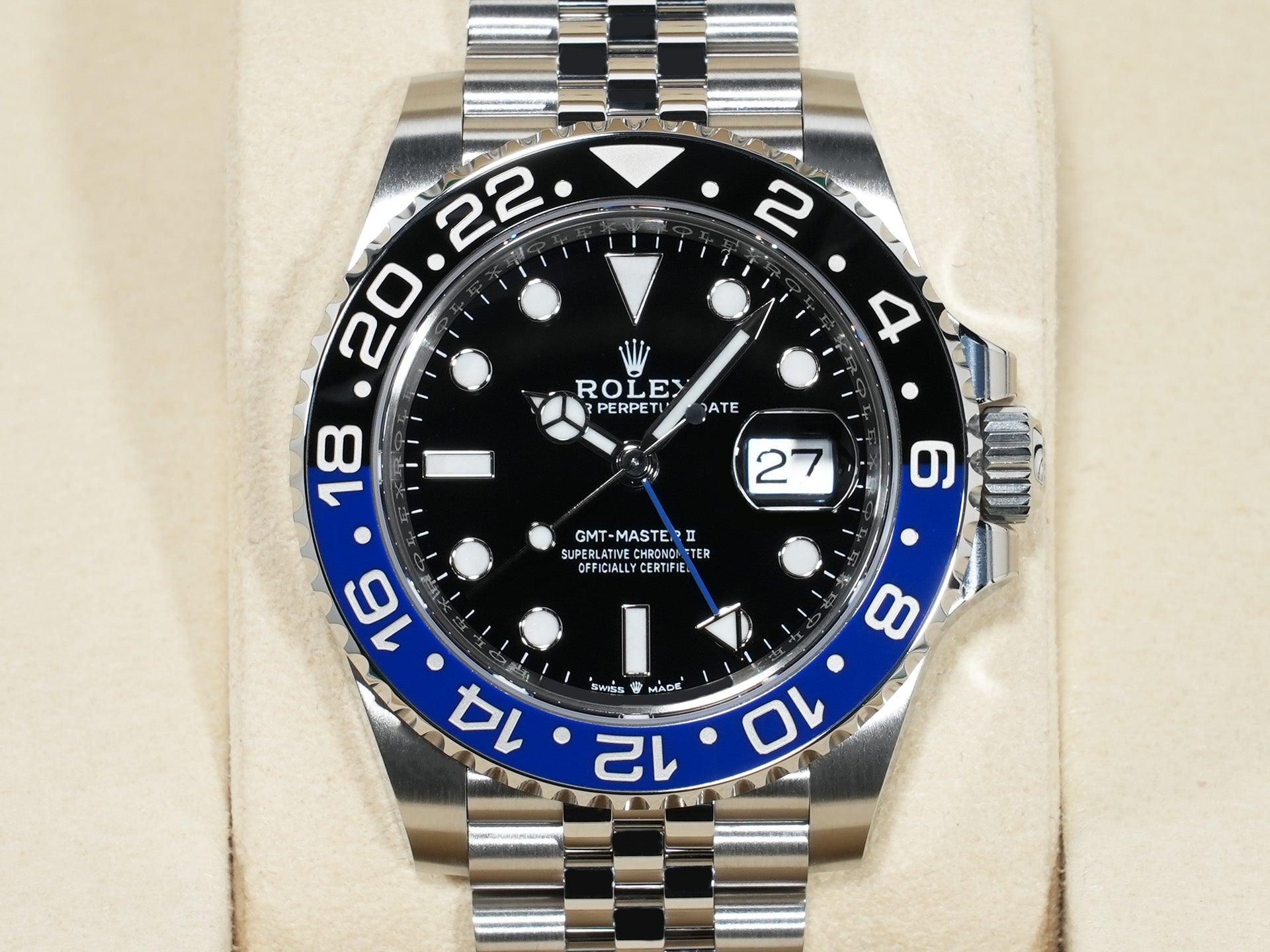 ロレックス GMTマスターII Ref.126710BLNR ステンレススチール ブラック文字盤 ジュビリーブレスレット 未使用 4vpyxhid