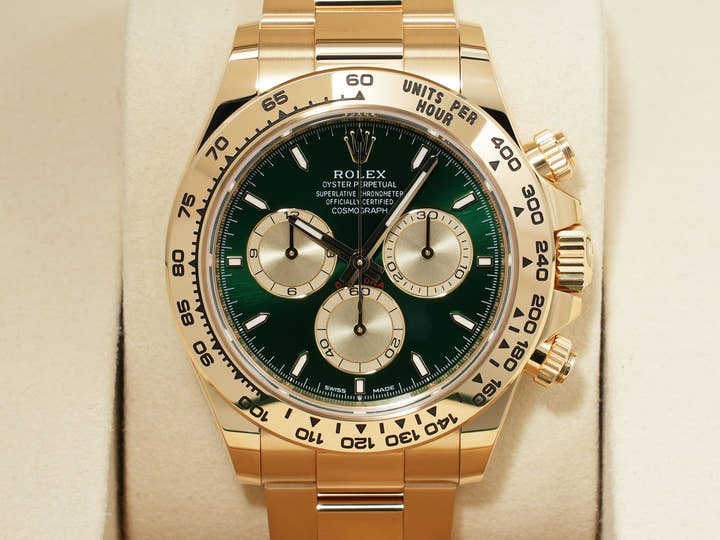 ロレックス デイトナ Ref.126508 イエローゴールド グリーン文字盤 未使用 y8bq48w6