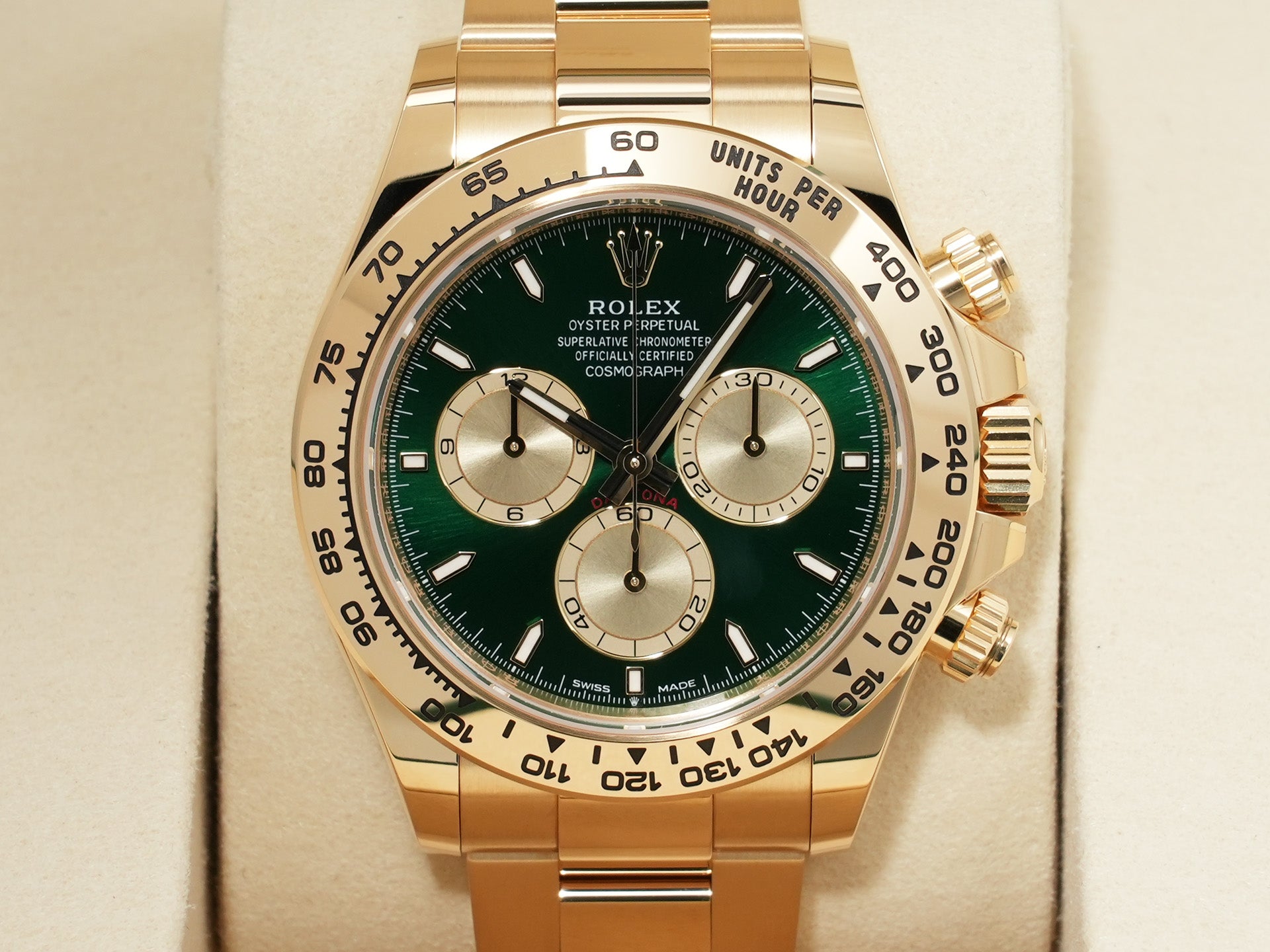 ロレックス デイトナ Ref.126508 イエローゴールド グリーン文字盤 未使用 y8bq48w6