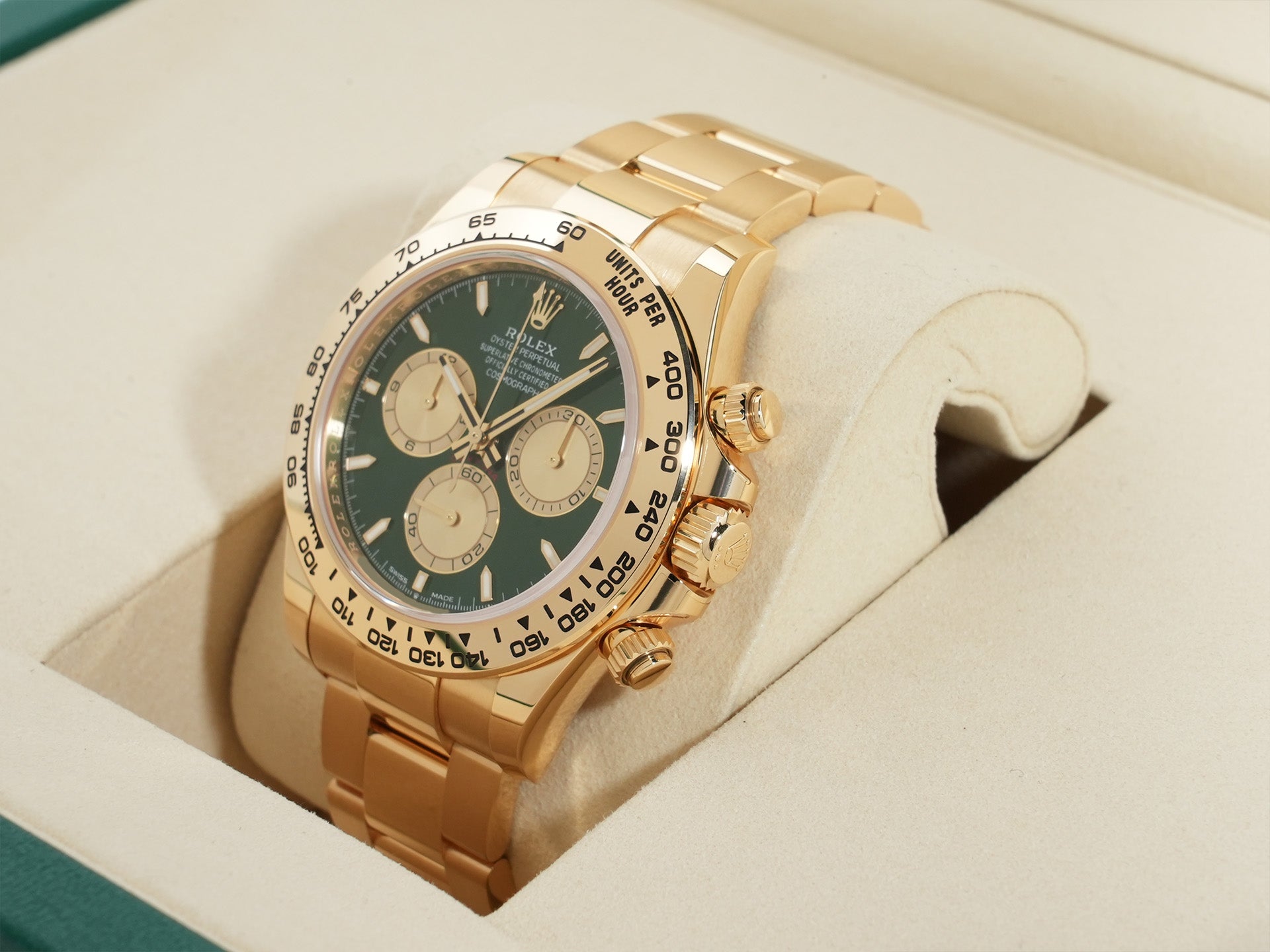 ロレックス デイトナ Ref.126508 イエローゴールド グリーン文字盤 未使用 y8bq48w6