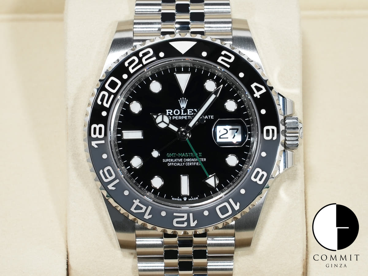 ロレックス GMTマスターII Ref.126710GRNR ステンレススチール ブラック文字盤 ジュビリーブレスレット 未使用 36ayjnfc