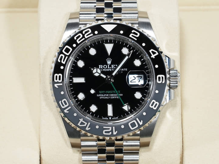ロレックス GMTマスターII Ref.126710GRNR ステンレススチール ブラック文字盤 ジュビリーブレスレット 未使用 36ayjnfc