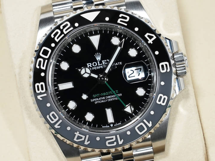 ロレックス GMTマスターII Ref.126710GRNR ステンレススチール ブラック文字盤 ジュビリーブレスレット 未使用 36ayjnfc