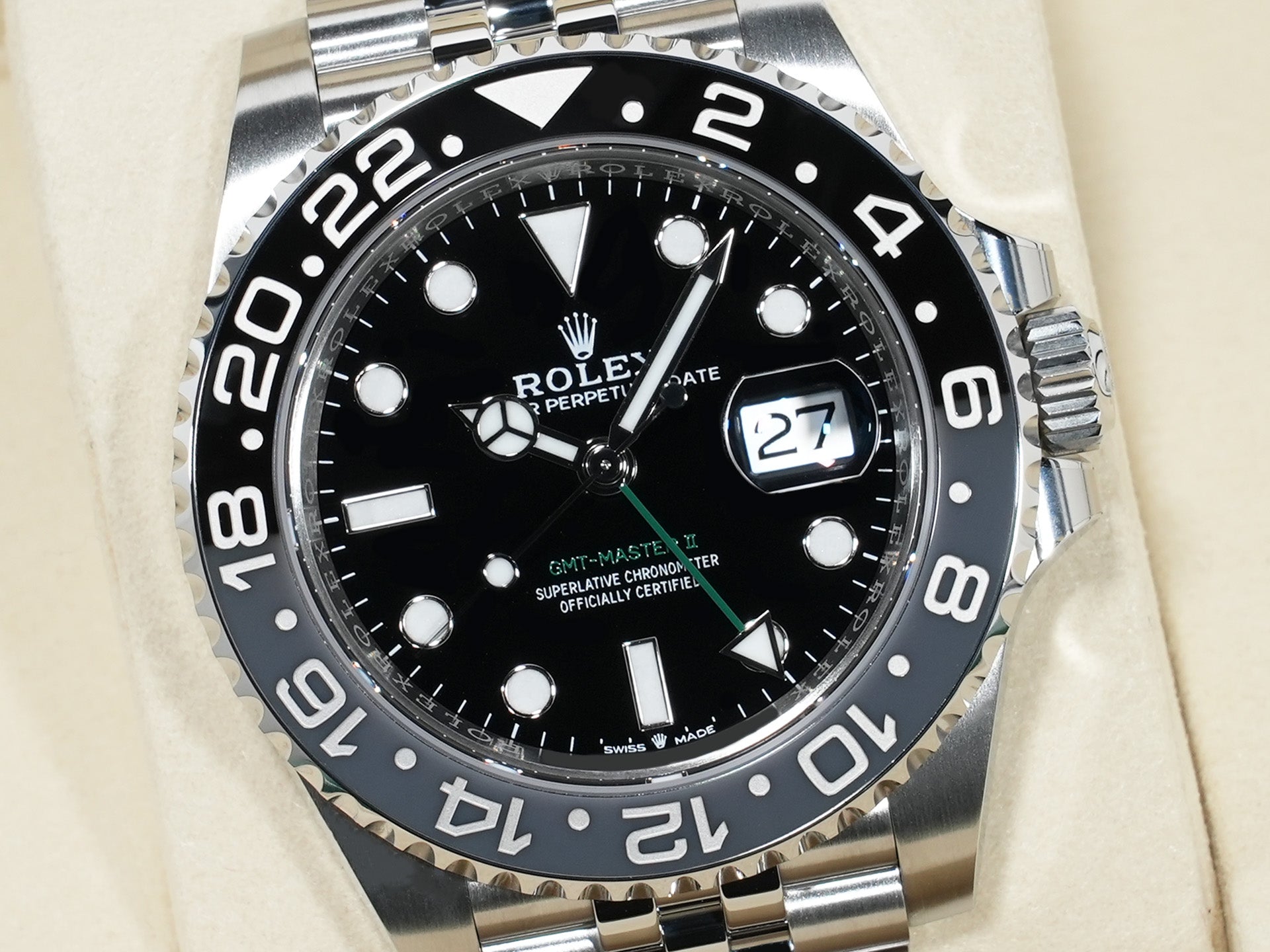 ロレックス GMTマスターII Ref.126710GRNR ステンレススチール ブラック文字盤 ジュビリーブレスレット 未使用 36ayjnfc