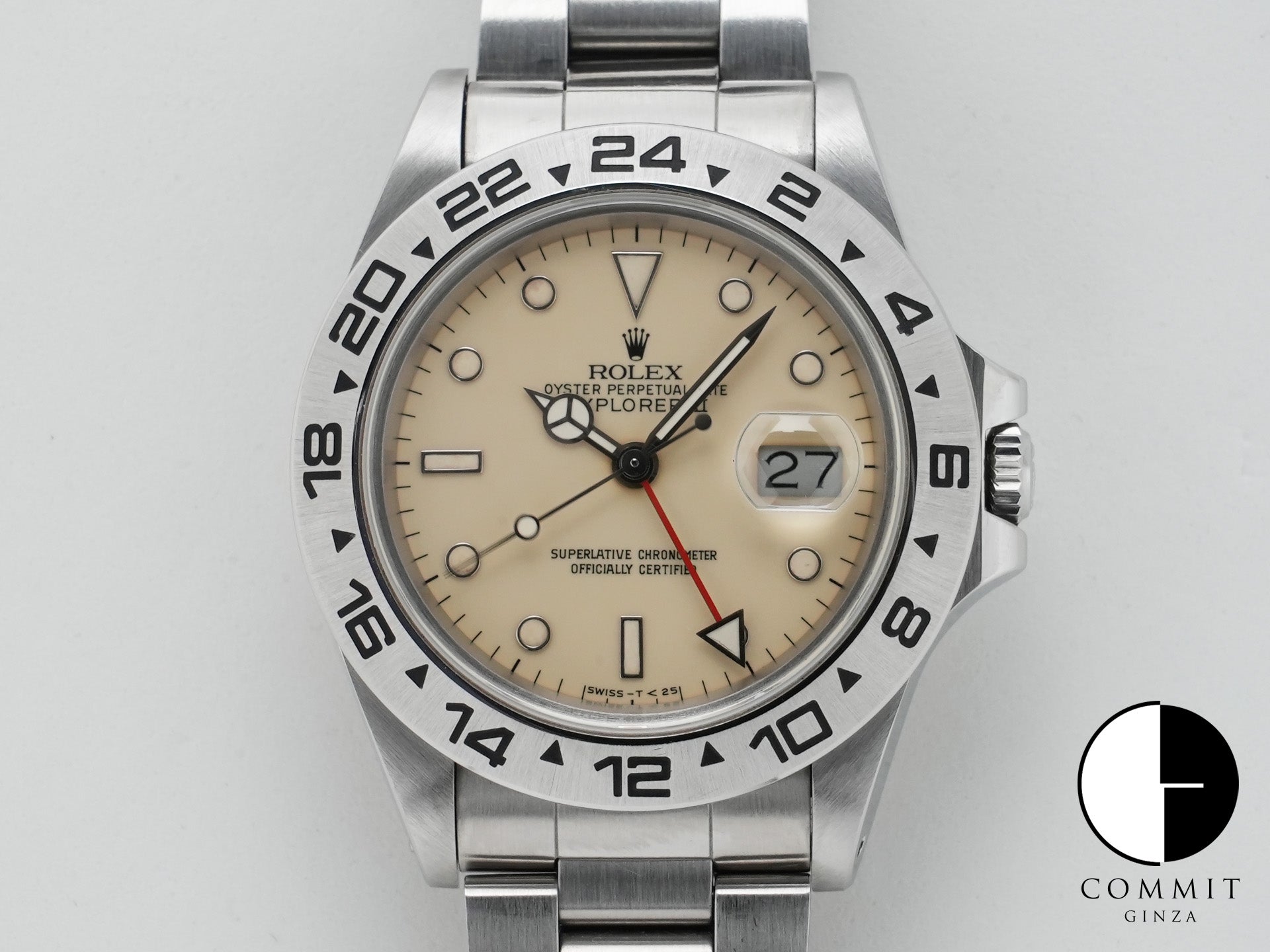 ロレックス エクスプローラーII Ref.16550 ステンレススチール アイボリー文字盤 オイスターブレスレット 中古 8br2kbvp