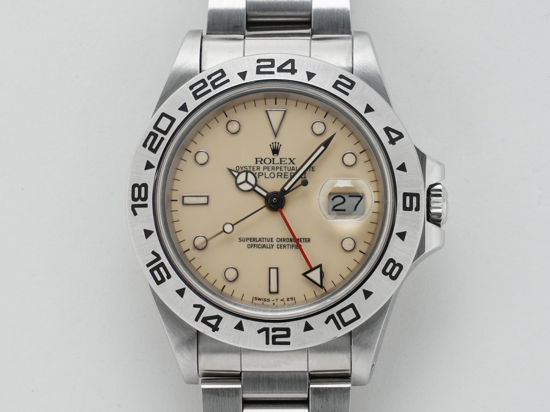 ロレックス エクスプローラーII Ref.16550 ステンレススチール アイボリー文字盤 オイスターブレスレット 中古 8br2kbvp