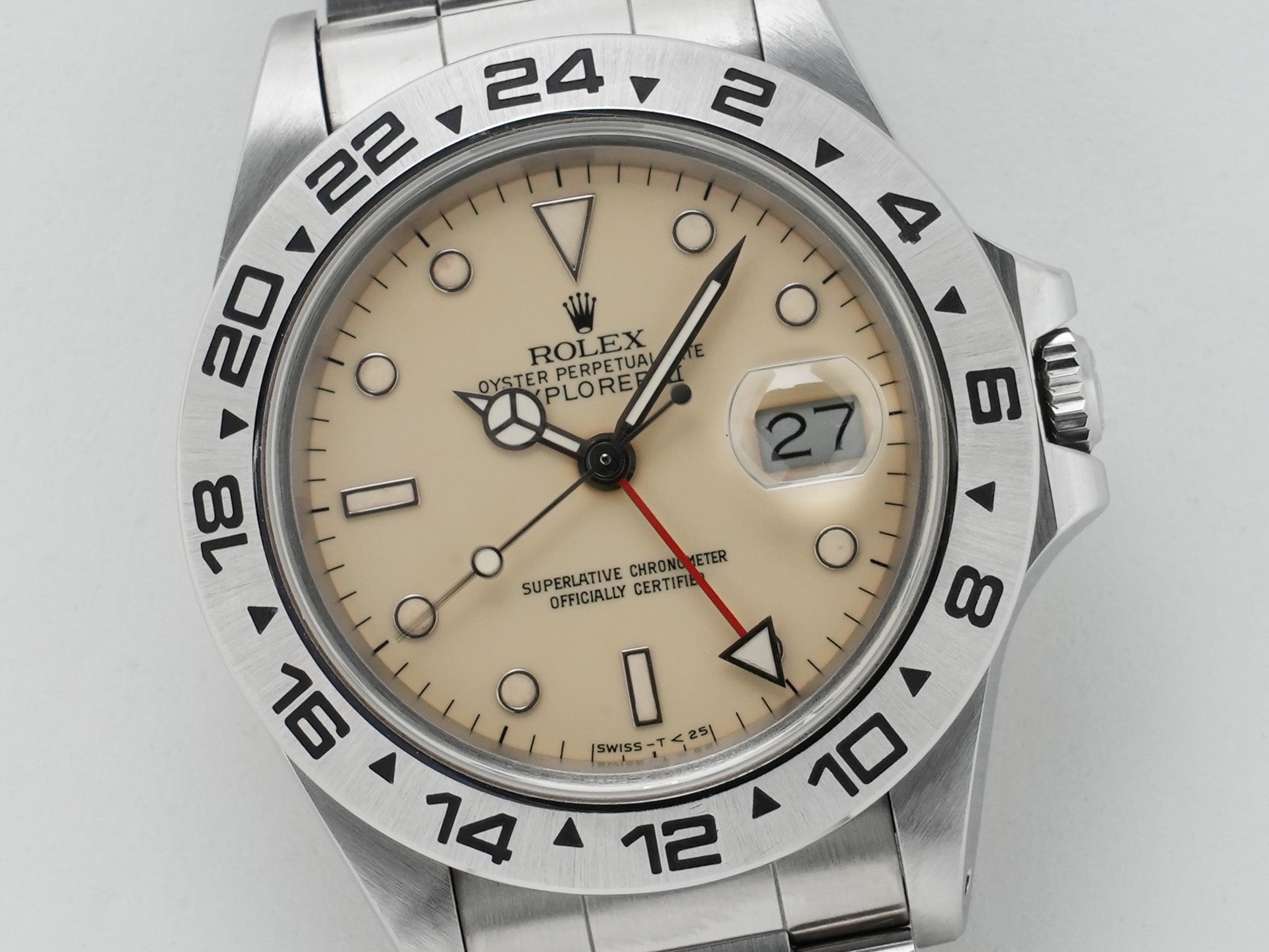 ロレックス エクスプローラーII Ref.16550 ステンレススチール アイボリー文字盤 オイスターブレスレット 中古 8br2kbvp