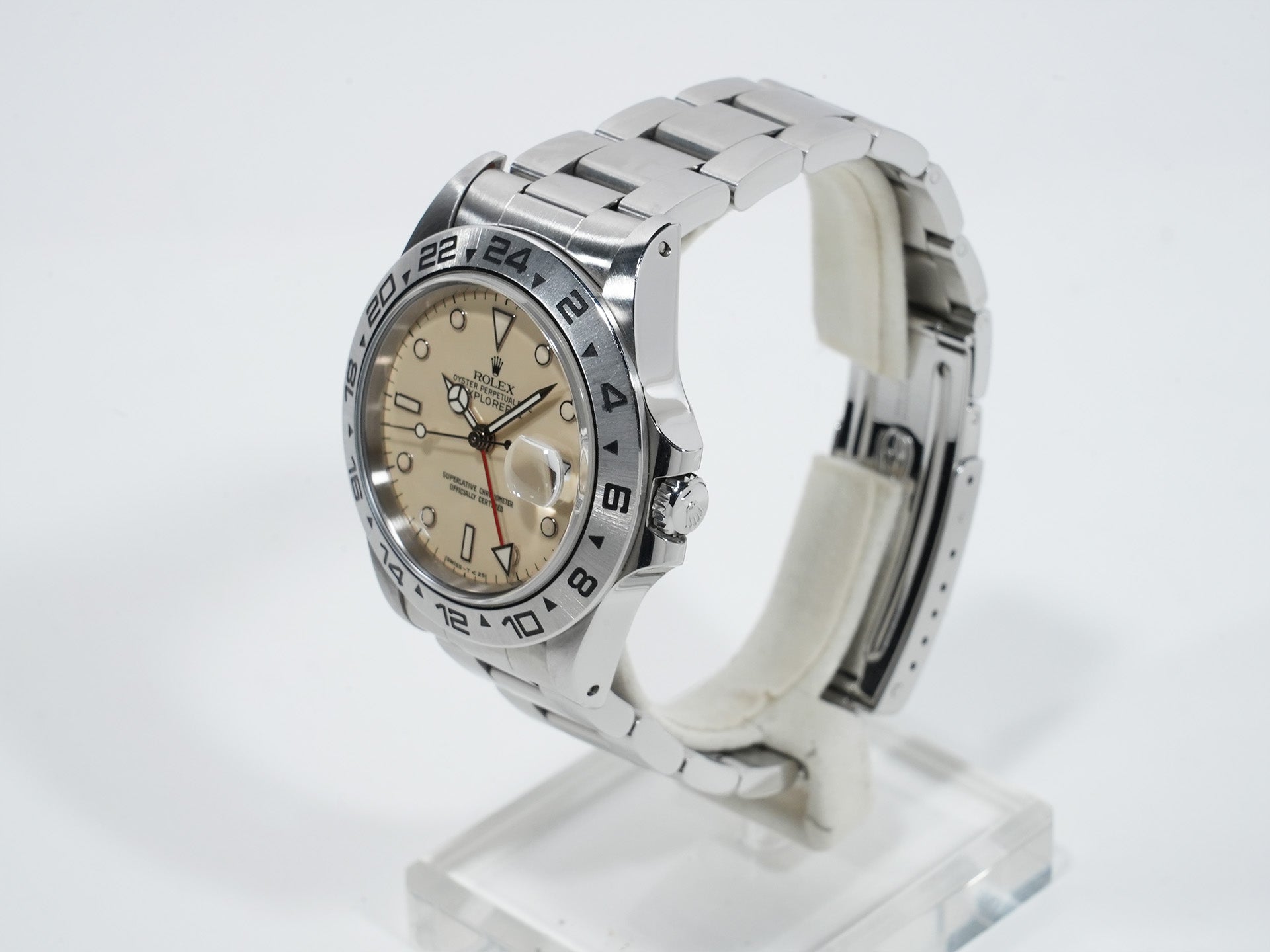 ロレックス エクスプローラーII Ref.16550 ステンレススチール アイボリー文字盤 オイスターブレスレット 中古 8br2kbvp