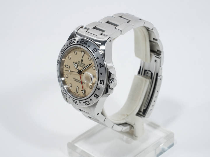 ロレックス エクスプローラーII Ref.16550 ステンレススチール アイボリー文字盤 オイスターブレスレット 中古 8br2kbvp