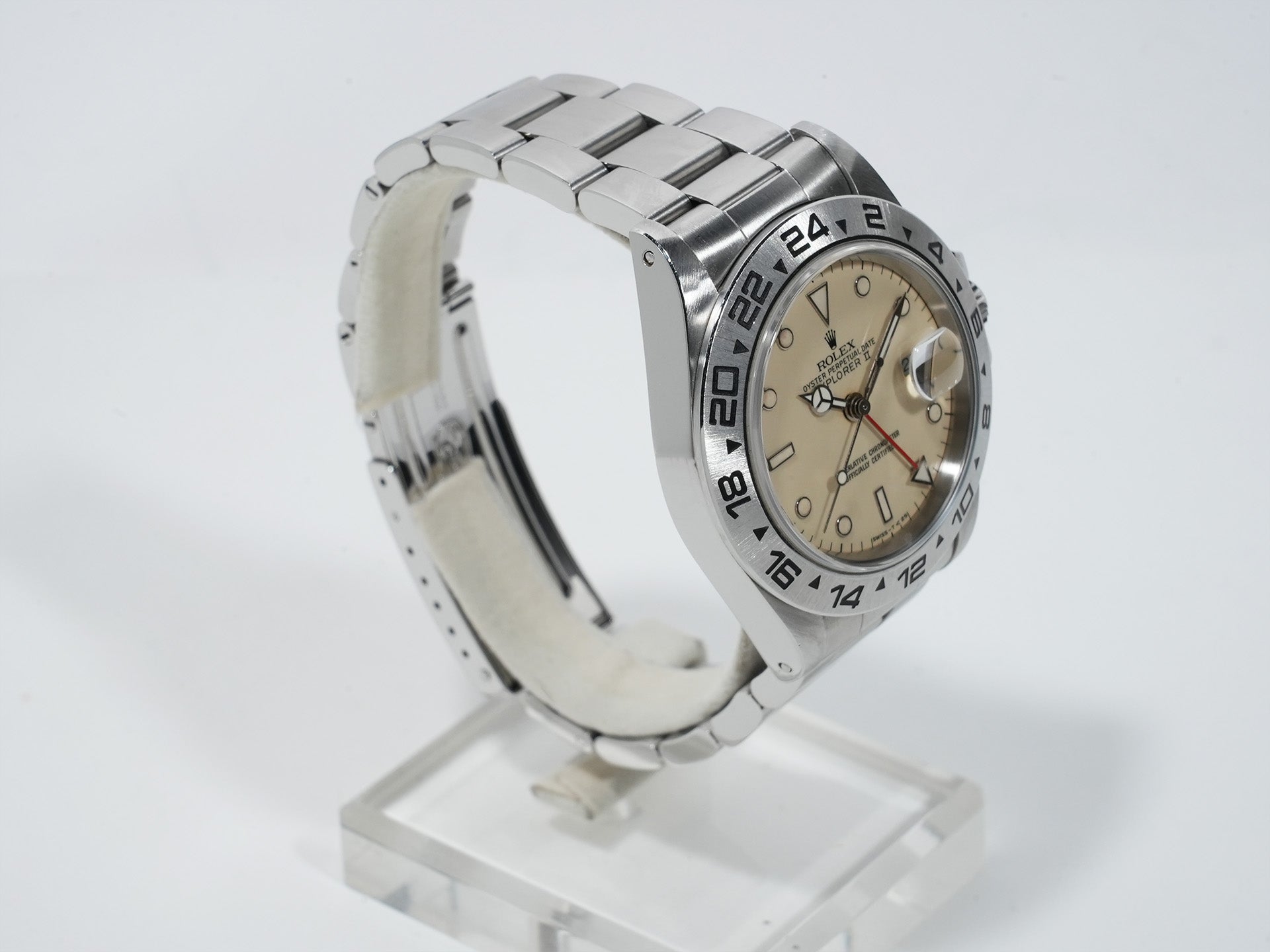 ロレックス エクスプローラーII Ref.16550 ステンレススチール アイボリー文字盤 オイスターブレスレット 中古 8br2kbvp