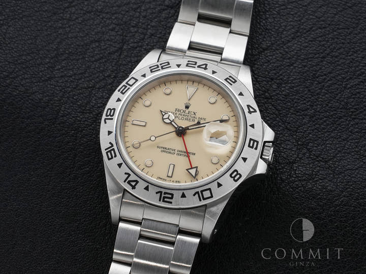 ロレックス エクスプローラーII Ref.16550 ステンレススチール アイボリー文字盤 オイスターブレスレット 中古 8br2kbvp