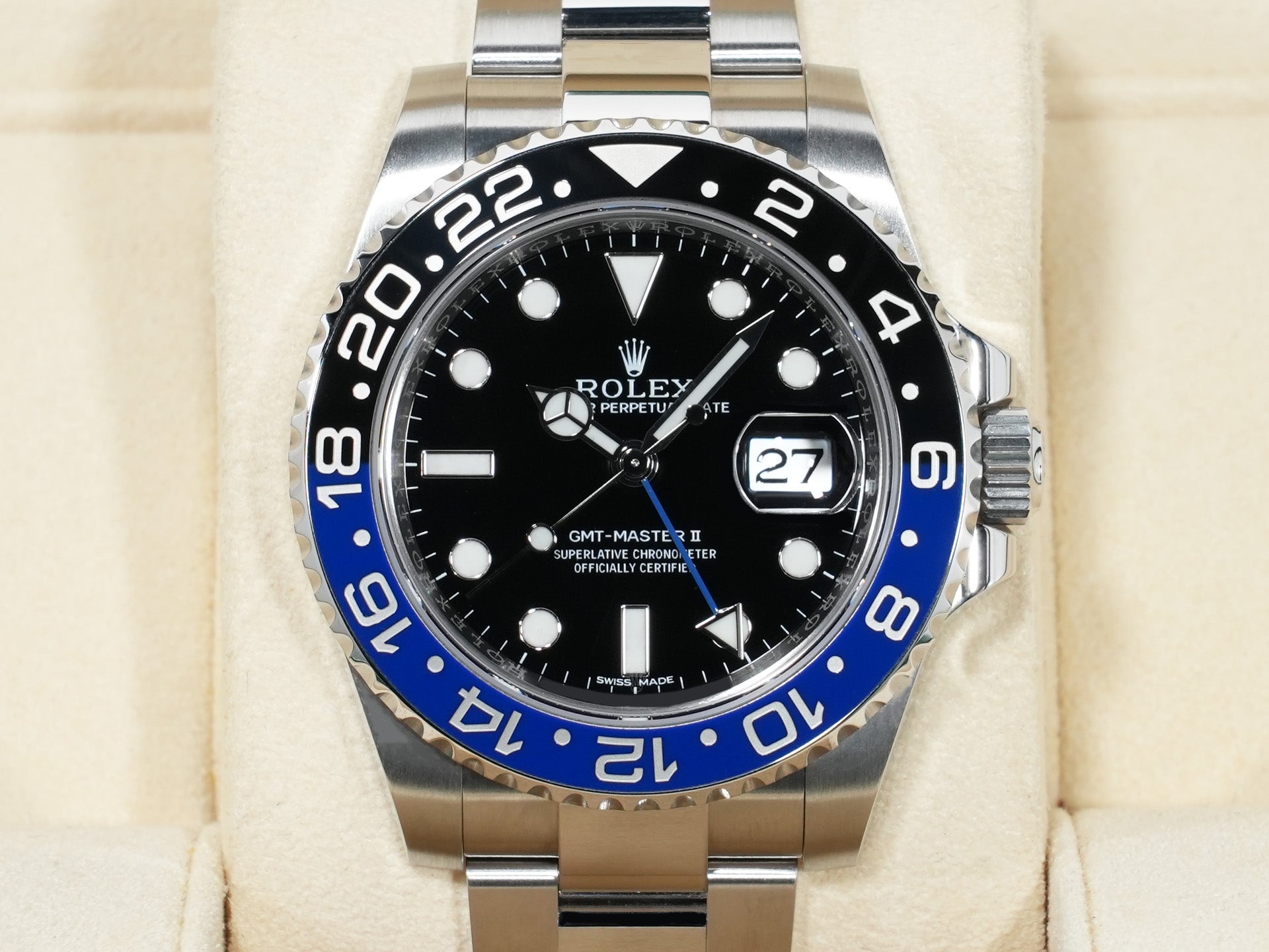ロレックス GMTマスターII Ref.116710BLNR ステンレススチール ブラック文字盤 オイスターブレスレット 美中古 5r6p8cqh
