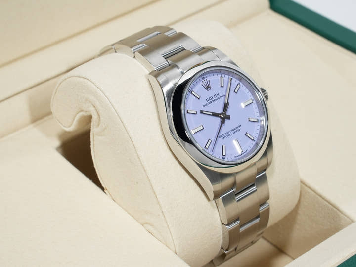 ロレックス オイスターパーペチュアル34 Ref.124200 ステンレススチール ラベンダー文字盤 未使用 xzxifv8s