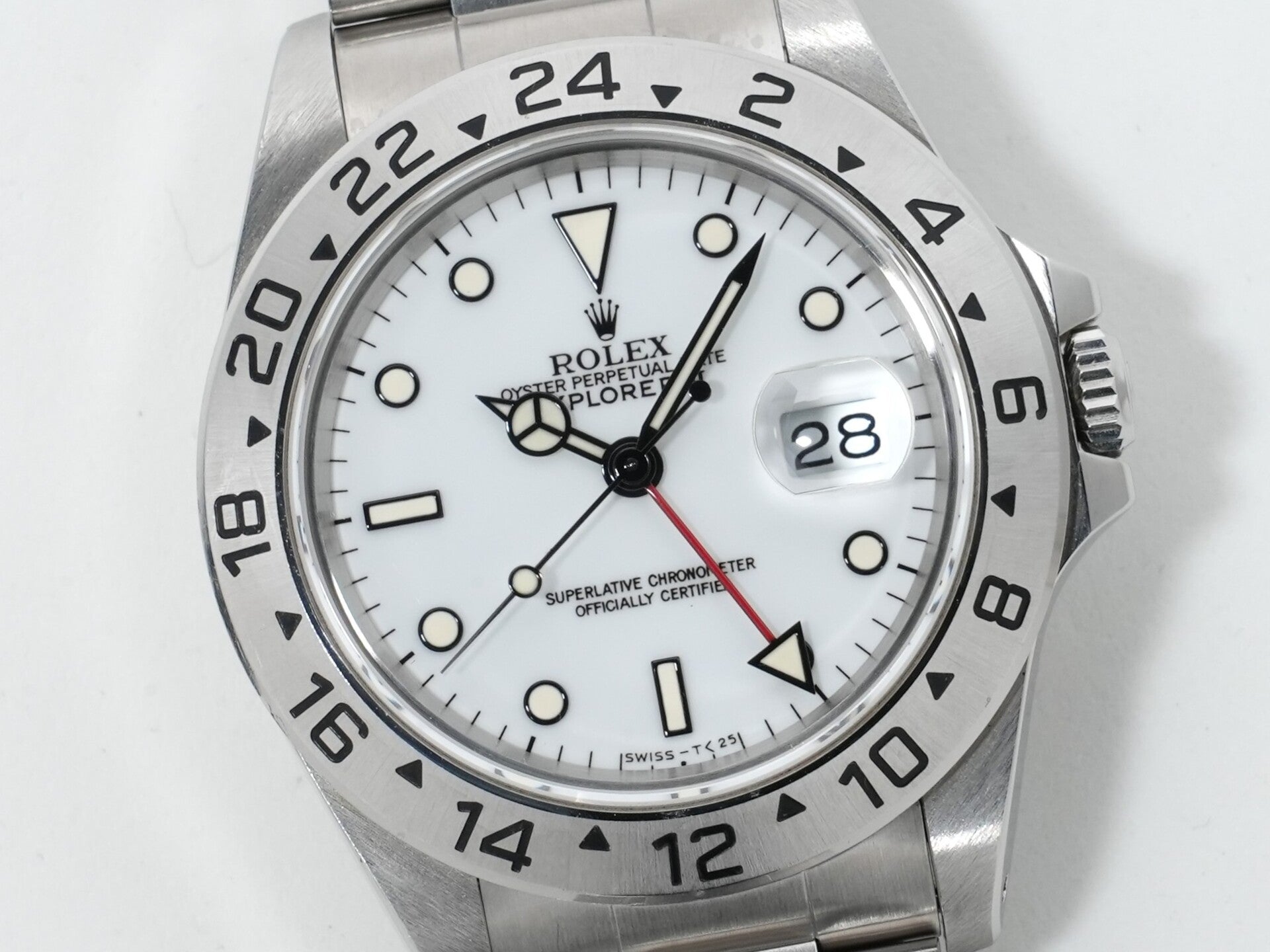 ロレックス エクスプローラーII Ref.16570 ステンレススチール ホワイト文字盤 オイスターブレスレット 中古 8coo564s