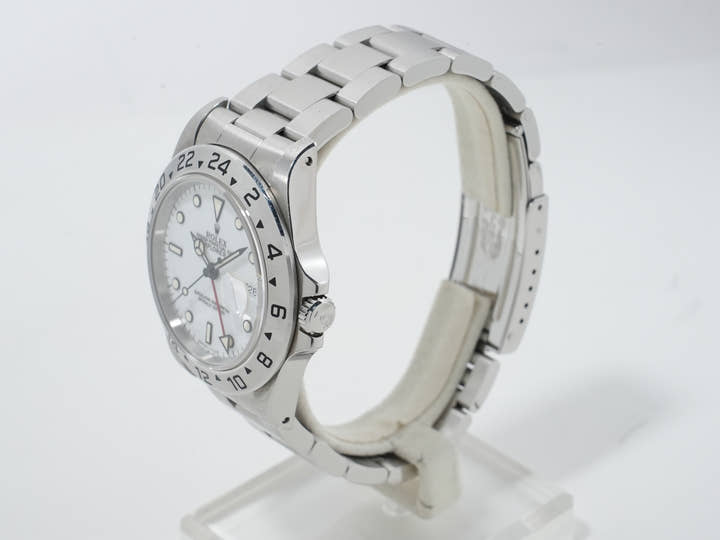 ロレックス エクスプローラーII Ref.16570 ステンレススチール ホワイト文字盤 オイスターブレスレット 中古 8coo564s