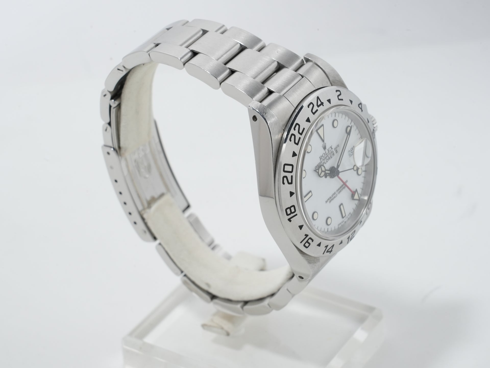 ロレックス エクスプローラーII Ref.16570 ステンレススチール ホワイト文字盤 オイスターブレスレット 中古 8coo564s