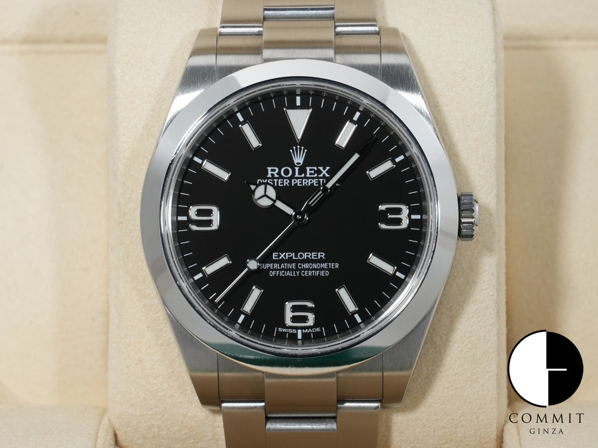 ロレックス エクスプローラーI Ref.214270 ステンレススチール ブラック文字盤 オイスターブレスレット 中古 h3o2vbiz