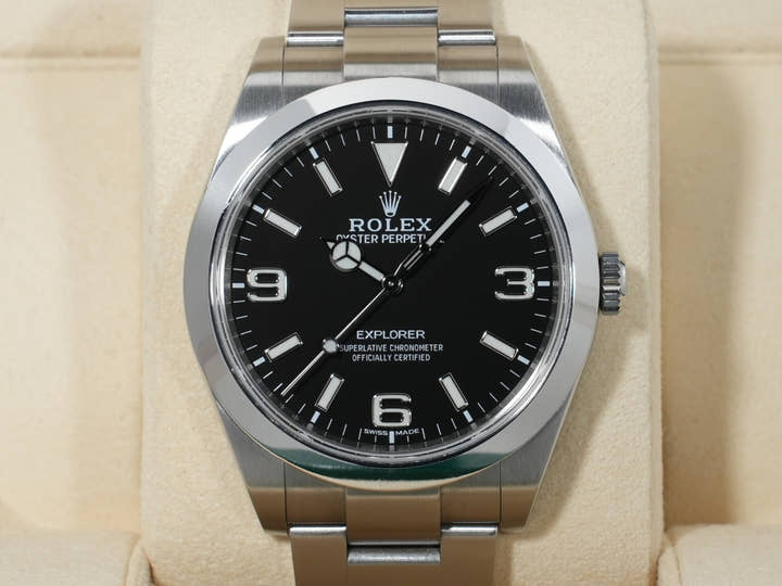 ロレックス エクスプローラーI Ref.214270 ステンレススチール ブラック文字盤 オイスターブレスレット 中古 h3o2vbiz