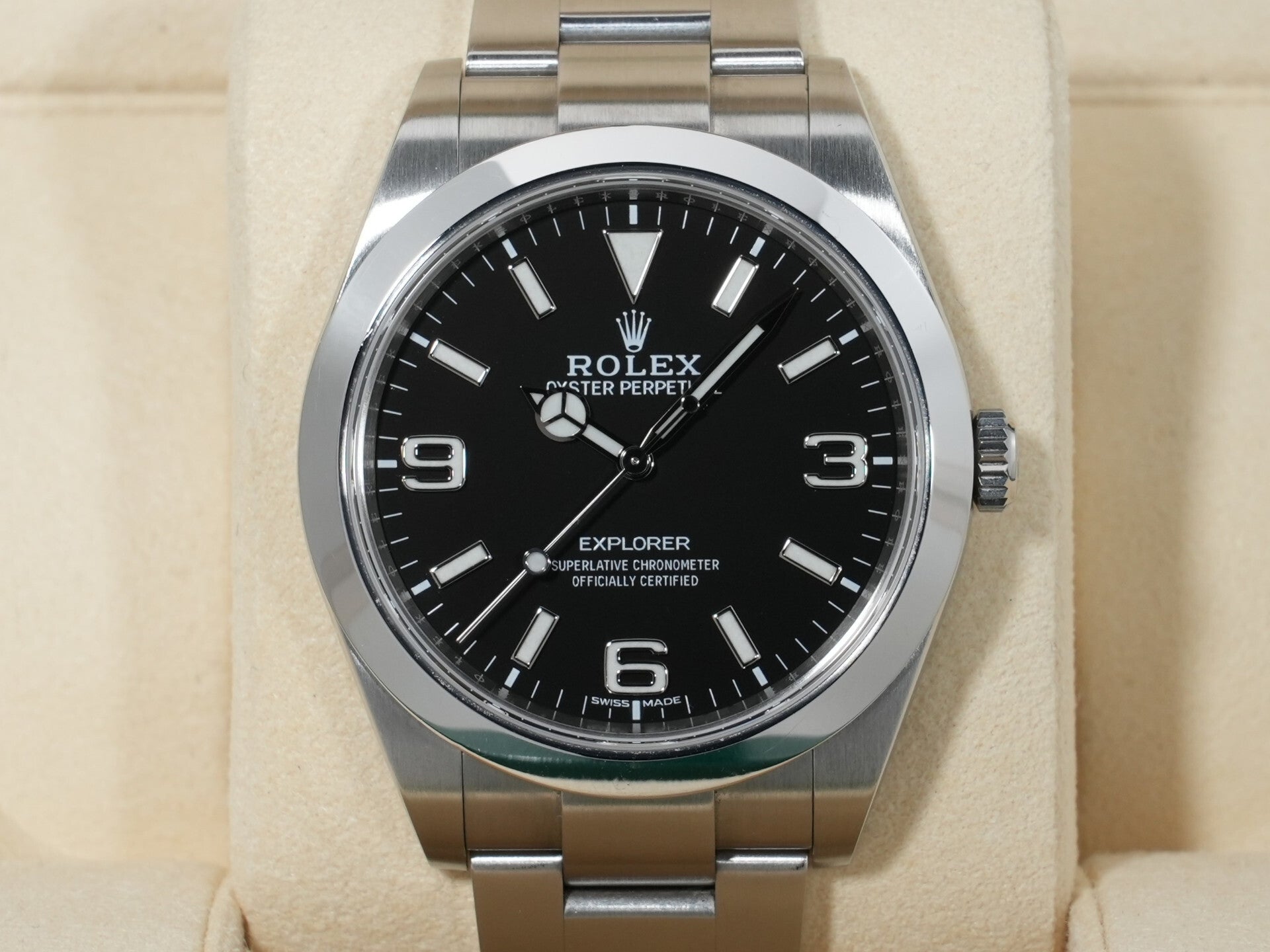 ロレックス エクスプローラーI Ref.214270 ステンレススチール ブラック文字盤 オイスターブレスレット 中古 h3o2vbiz